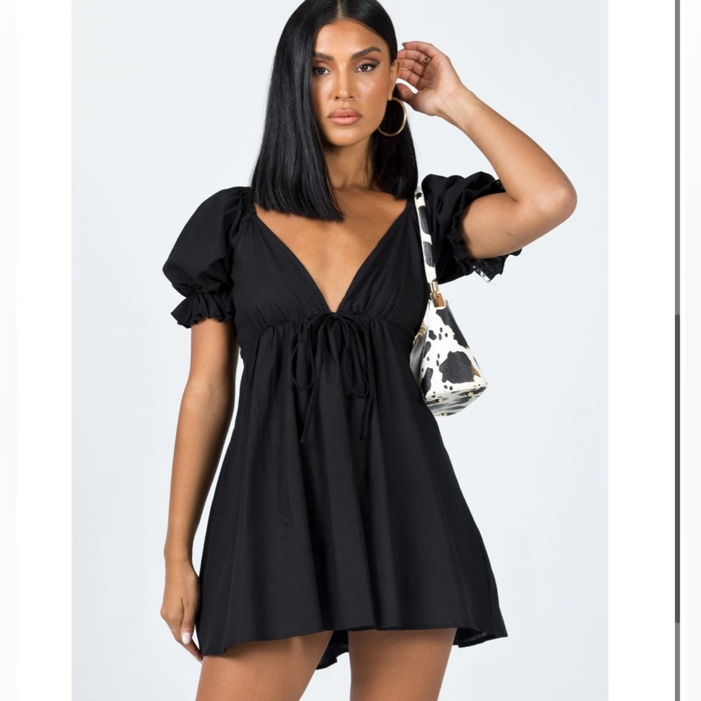 Blissful Mini Dress Black - Princess Polly